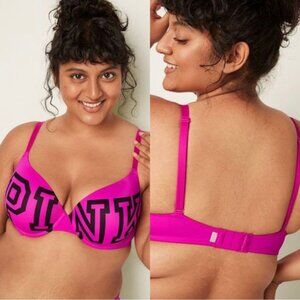 Victorias Secret PINK | Fuchsia Neon Pink Wear Everywhere Push-Up Bra | Size 32C